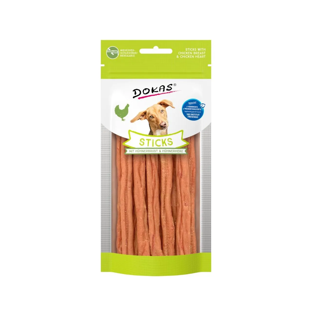 Dokas Bløde hundesnacks med kyllingebryst og hjerte 60 g